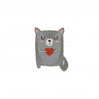 Cat with Heart Iron on Motif Patch
