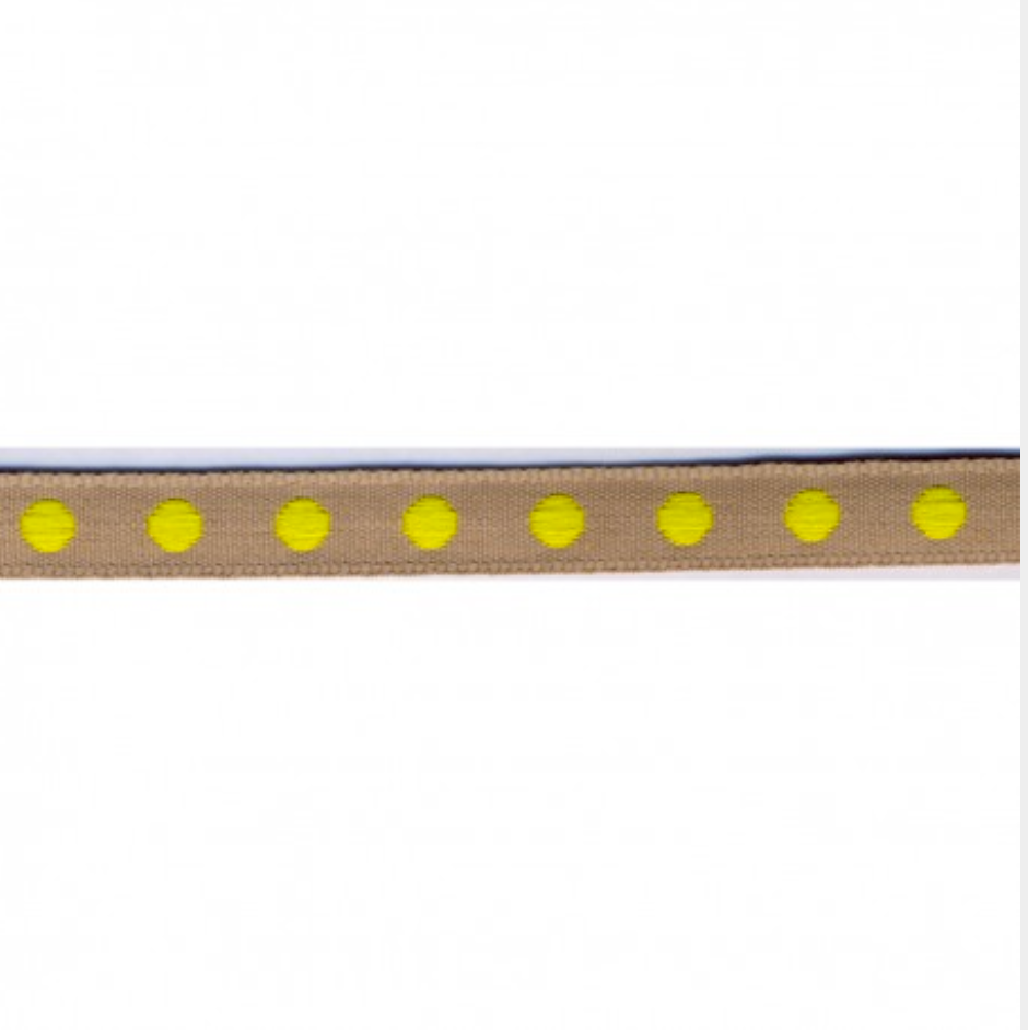 Single Polka Dot Ribbon / Trimming : Neon Yellow