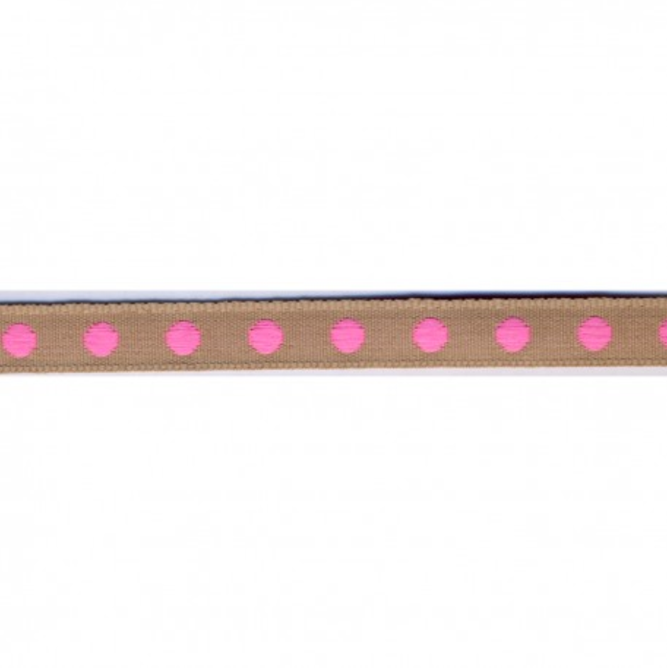 Single Polka Dot Ribbon / Trimming : Neon Pink