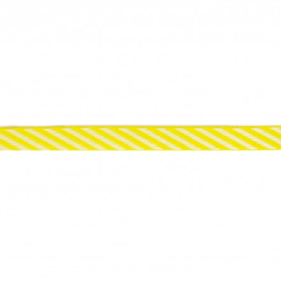 Serge Diagonal Stripe Ribbon 9mm : Yellow