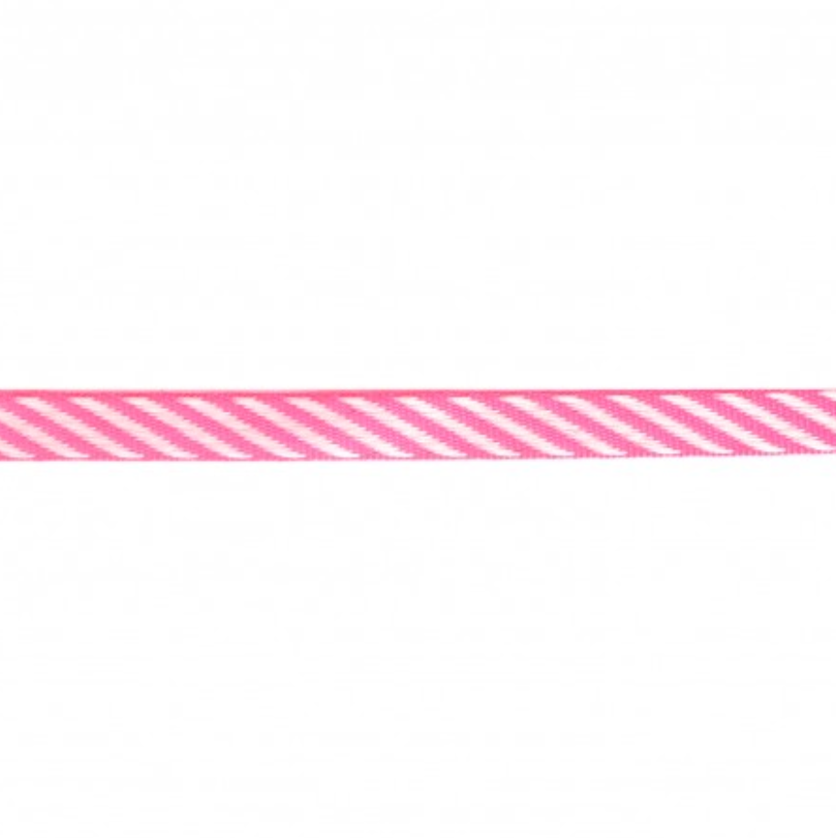 Serge Diagonal Stripe Ribbon 9mm : Pink