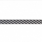 Serge Diagonal Stripe Ribbon 9mm : Black