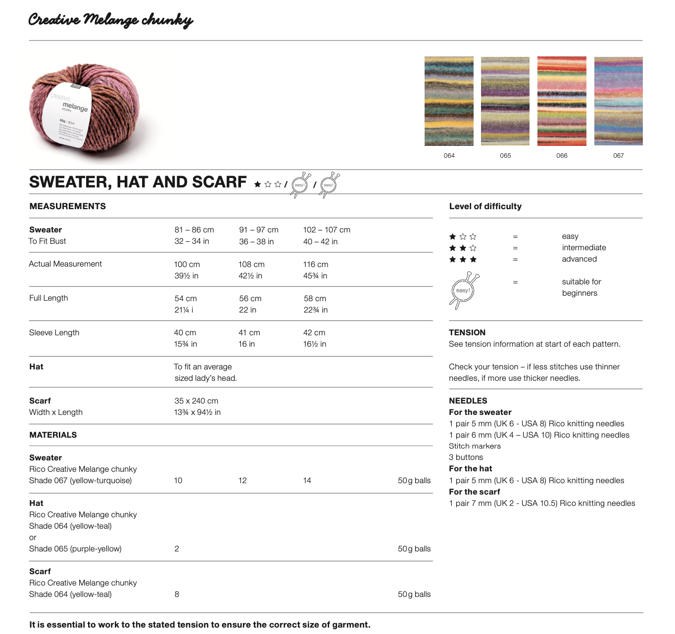 Creative Melange Chunky Knitting Pattern 1051 : Sweater Hat and Scarf