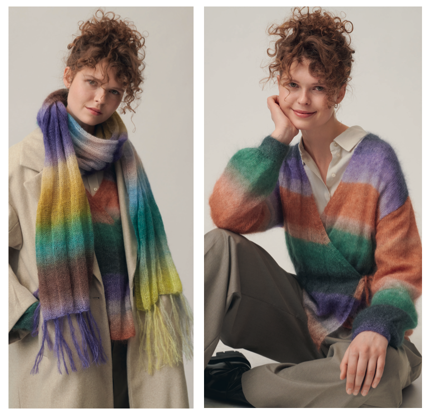 Rico Knitting Pattern 1143 Wrap Waistcoat & Cardigan & Scarf : Super Kid Mohair Loves Silk