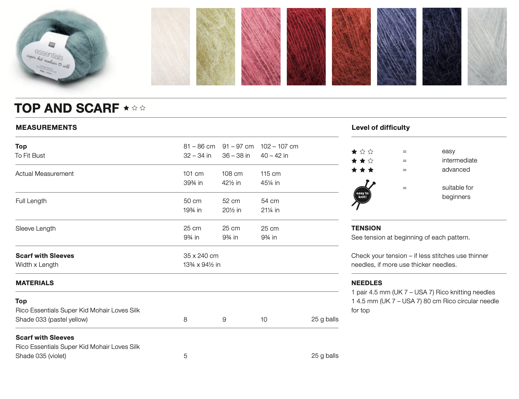 Rico Knitting Idea Super Kid Mohair Silk Wrap Jumper 901