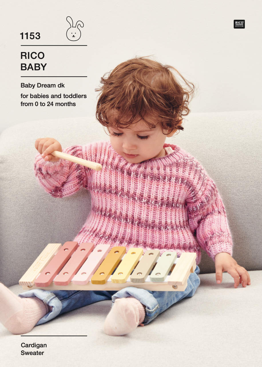 Baby Dream Uni Knitting Pattern 1153 Cardigan & Sweater
