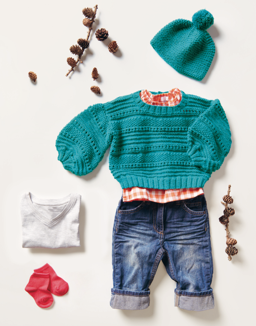 Baby Dream Uni Knitting Pattern 1154 Sweater & Hat