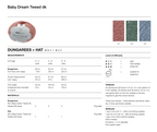 Baby Dream Uni Knitting Pattern 1155 Dungarees & Hat