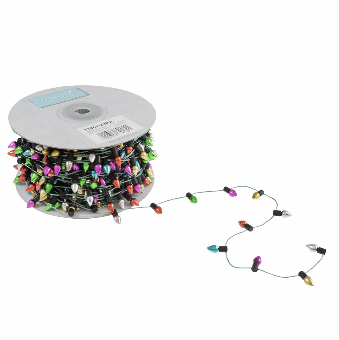 Christmas Lights Trim: 12mm : Multi Coloured : per metre