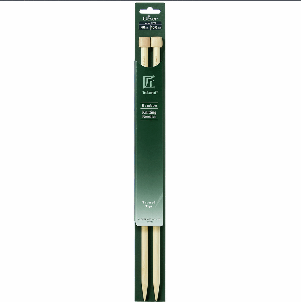 Knitting Pins: Single-Ended: Takumi Bamboo: 40cm x 10mm (D)