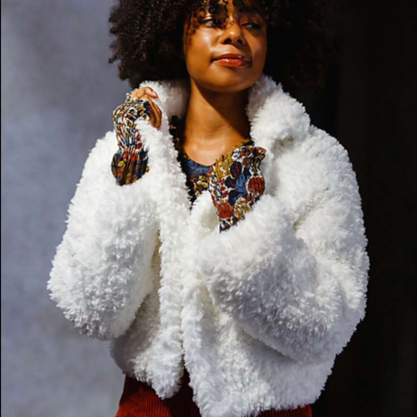"Cuddle Me Cropped Fur Coat" Crochet Pattern