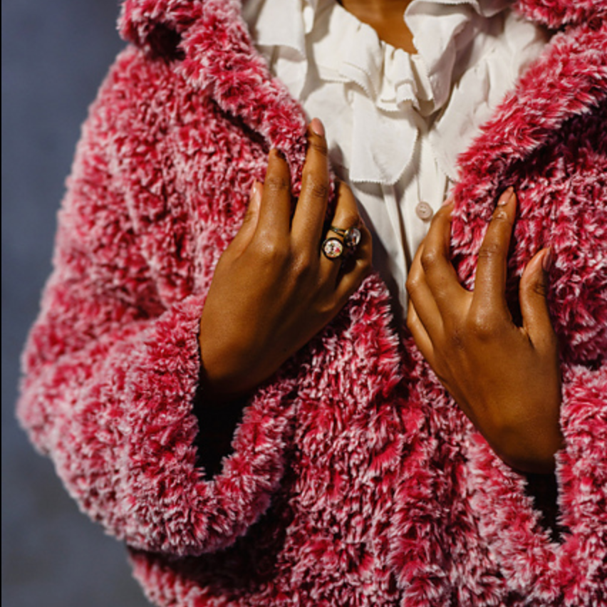 "Cuddle Me Cropped Fur Coat" Crochet Pattern