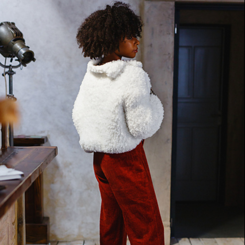 "Cuddle Me Cropped Fur Coat" Crochet Pattern