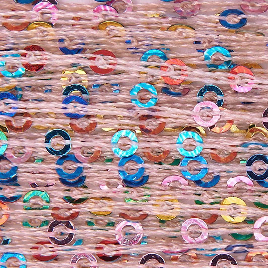 Creative Crazy Paillettes Knit In Thread : Powder with multi coloured sequins