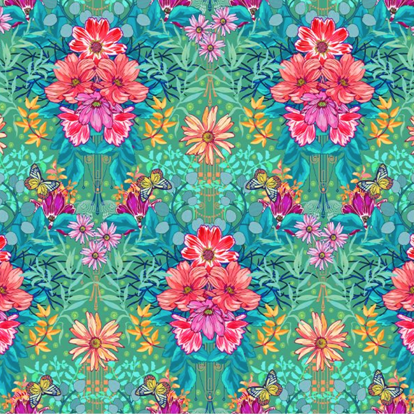 Half Metre : Odile Bailloeul VELVET Cosmos Green