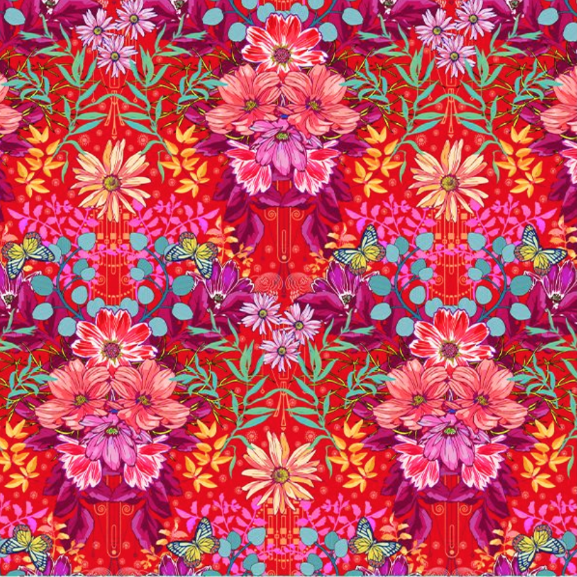 Half Metre : Odile Bailloeul VELVET Cosmos Pink