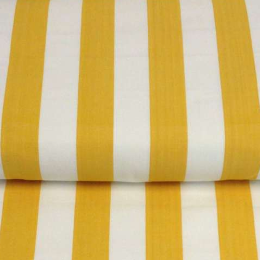 Striped Deckchair Canvas : Yellow & White Shot Put Stripe