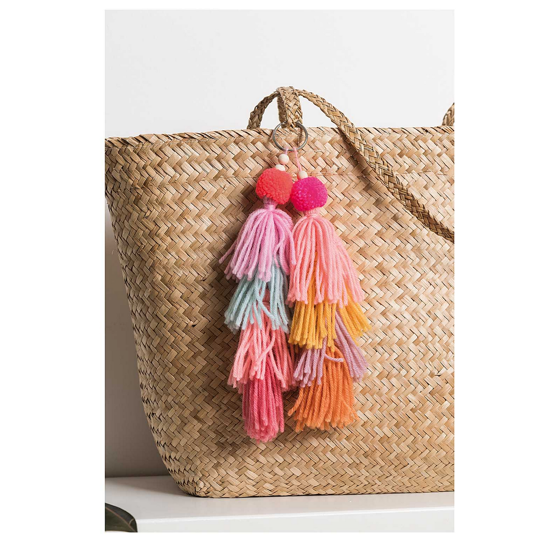 Tassels 4 pack Sunset Colours 9cm long (D)