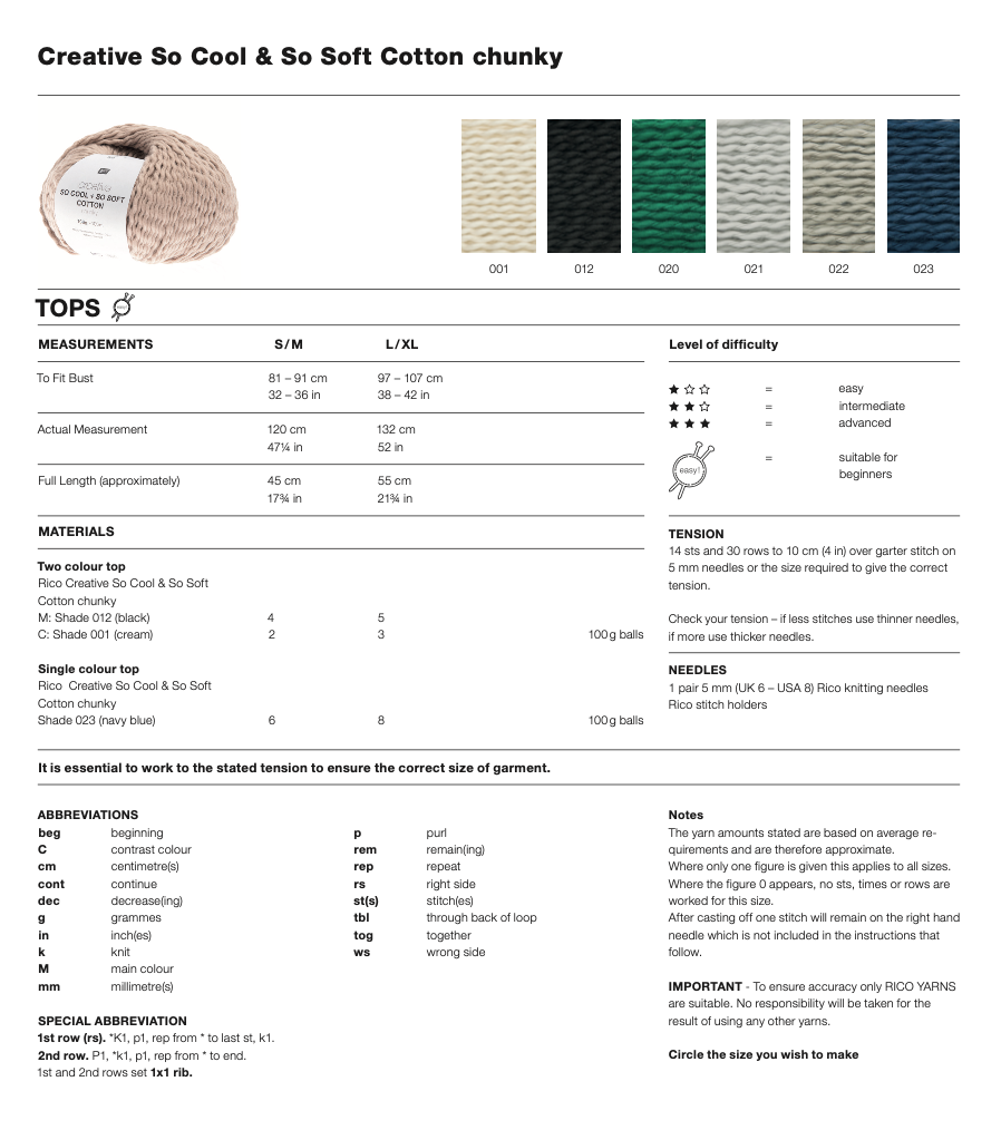 So Cool & So Soft Cotton Single Pattern 1195 : Sleeveless Tops