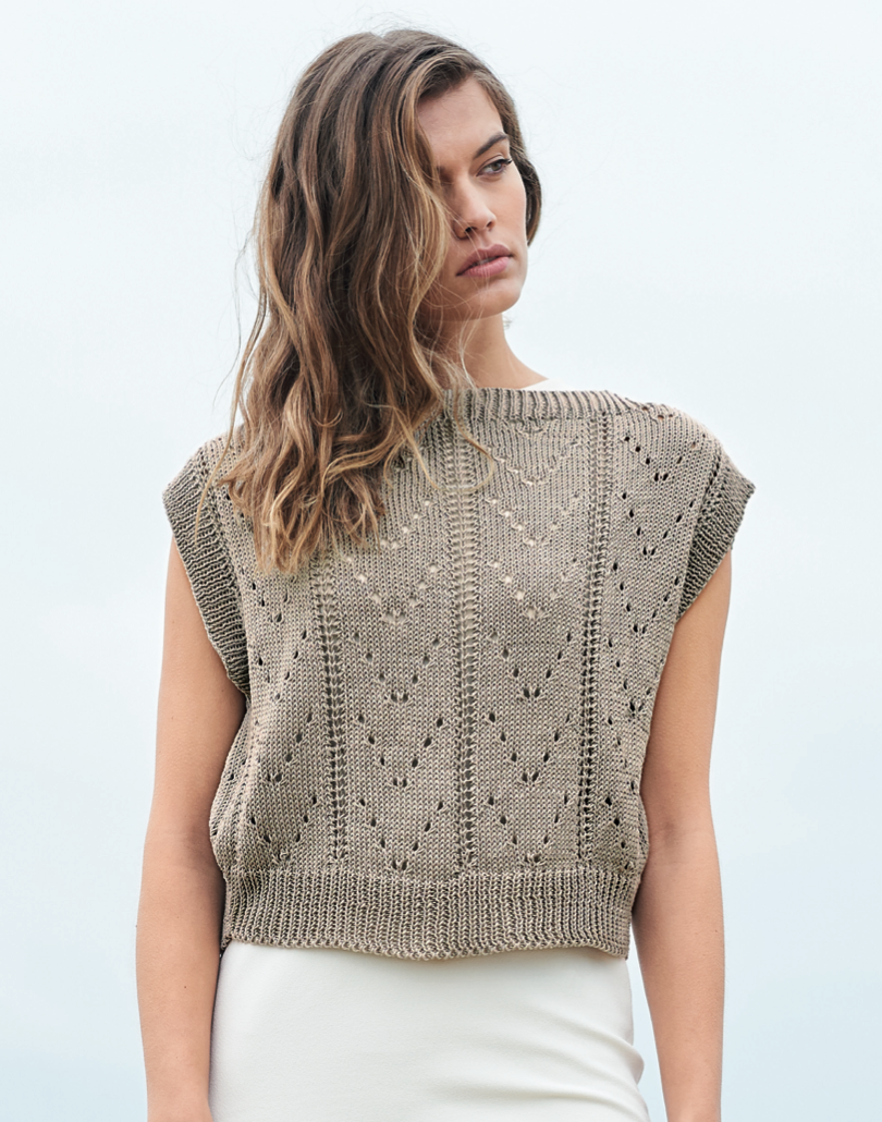 Rico Essentials Cotton DK Short Sleeve Top Knitting Pattern 1189