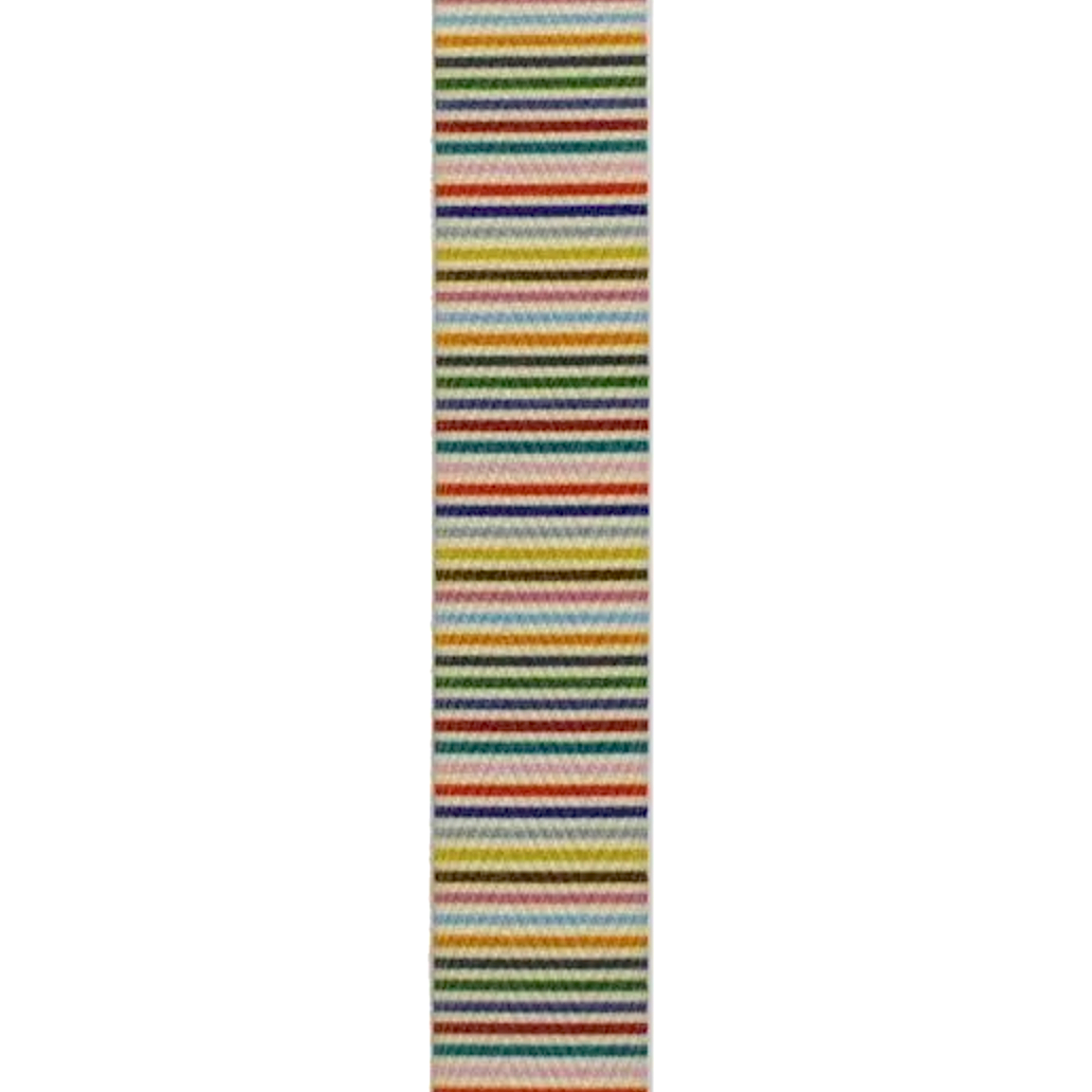 Sajou Twill ribbon per metre : 20mm : Ecru Sajou stripes co-ord