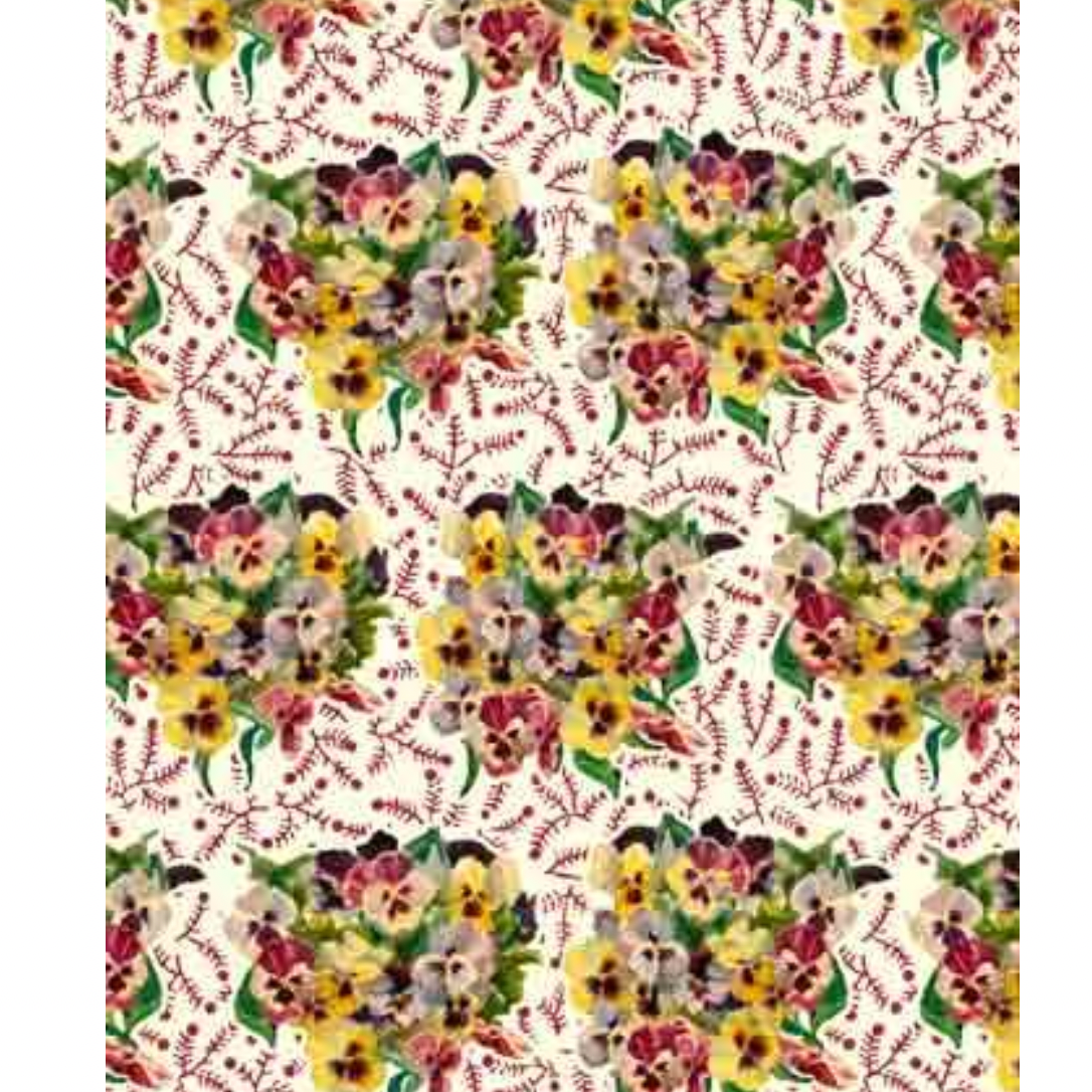 Sajou Cotton Pansies 100% Cotton per HALF metre