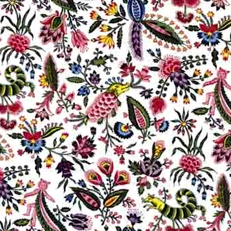 Sajou Toile de Jouy Coquecigrues : 100% Cotton per HALF metre