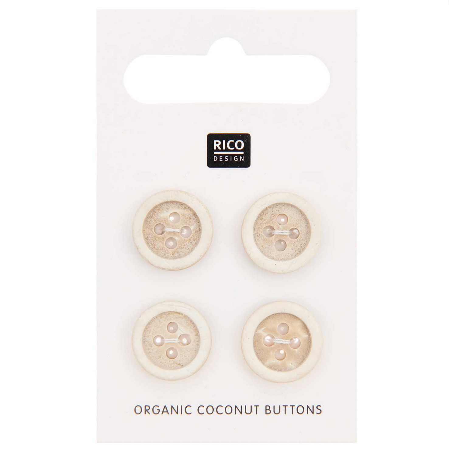 Button Set : Round Organic Coconut Buttons x 4