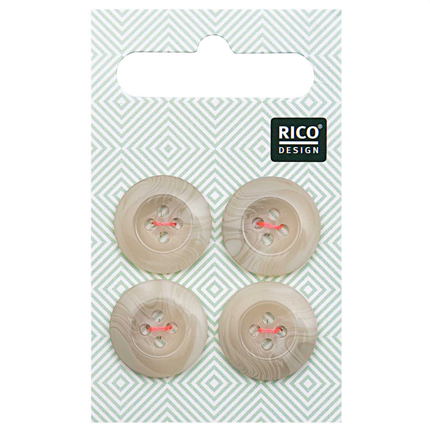 Button Set : Traditional 1.7cm Wood Effect Buttons x 4