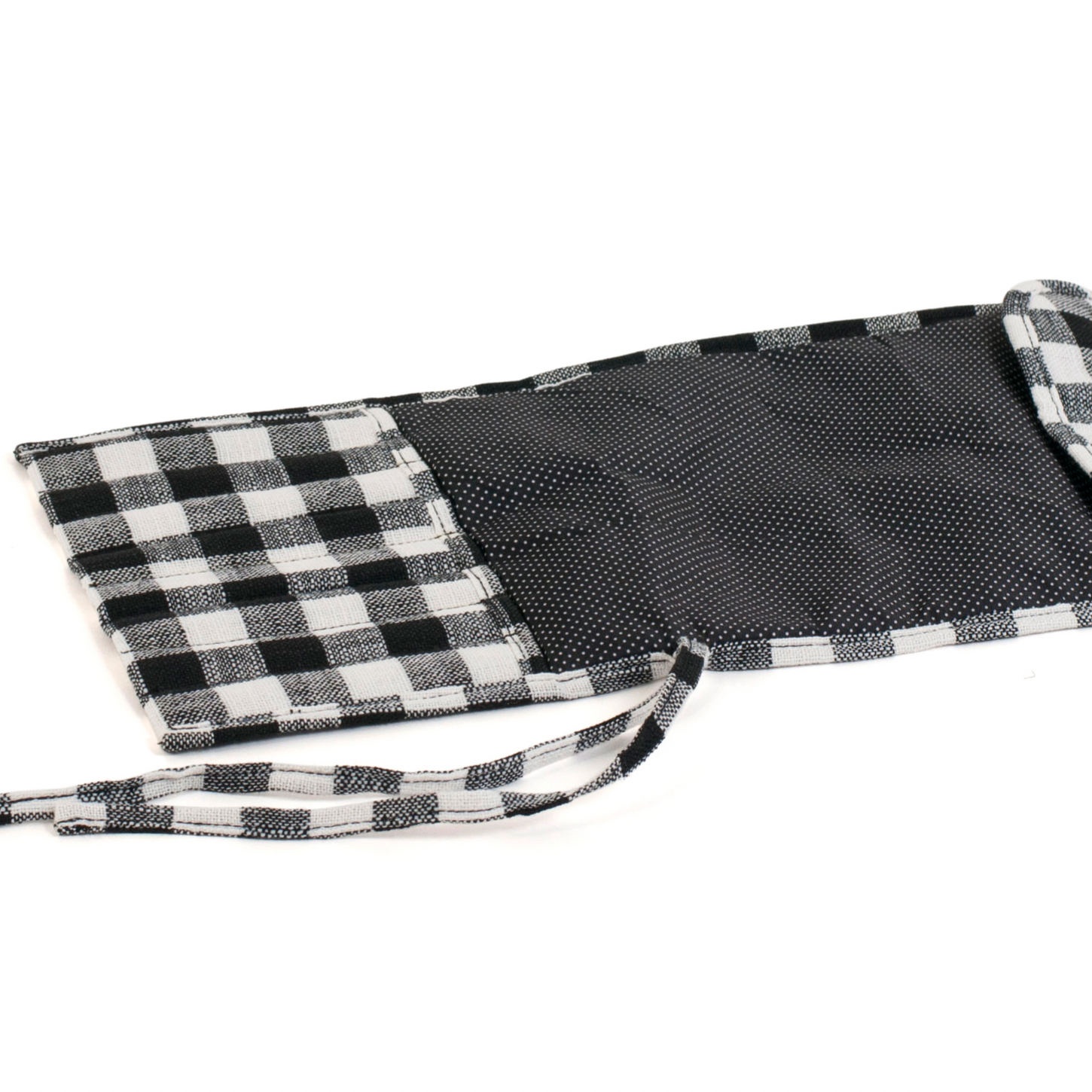 Knitting Needles Wrap : Black and White Gingham: