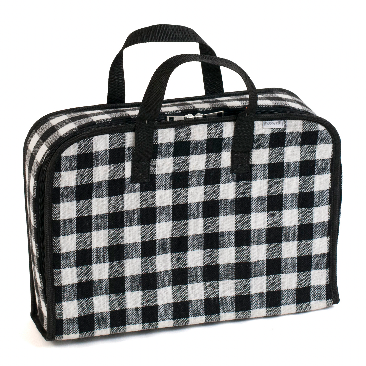 Knitting & Crochet Project Case : Black and White Gingham