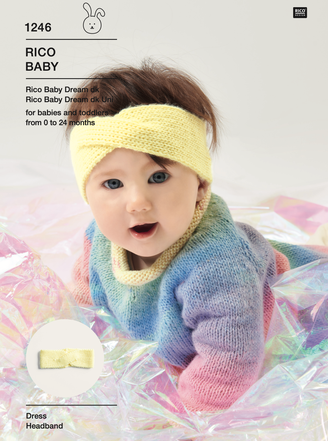 Baby Dream Knitting Pattern 1246 Headband and Dress