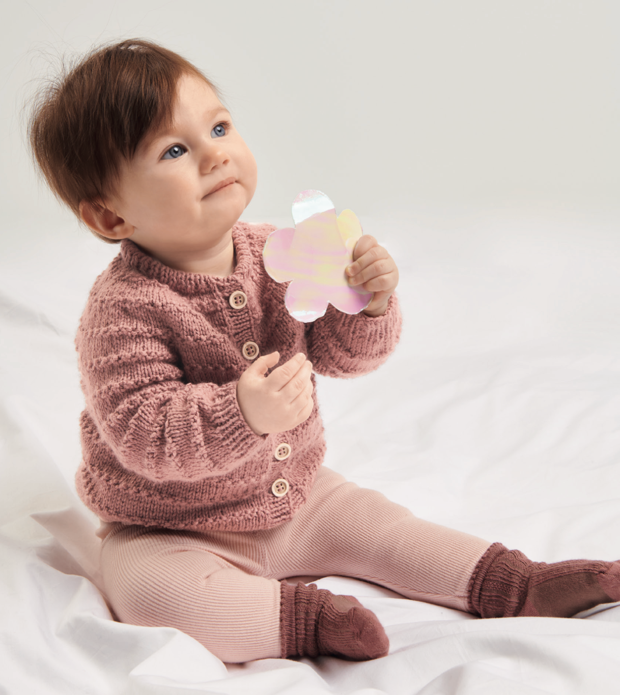 Baby Dream Knitting Pattern 1244 Jumper Cardigan and hat