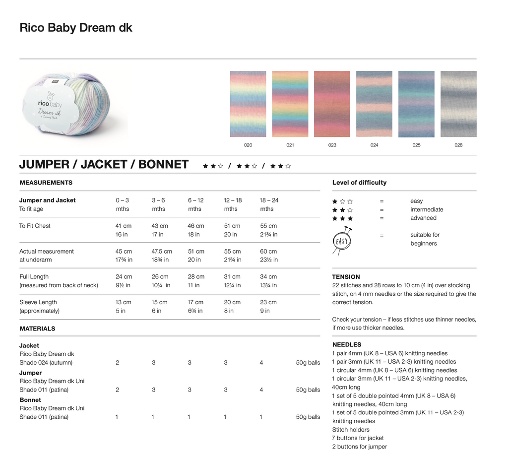 Baby Dream Knitting Pattern 1243 Jumper Jacket & Bonnet