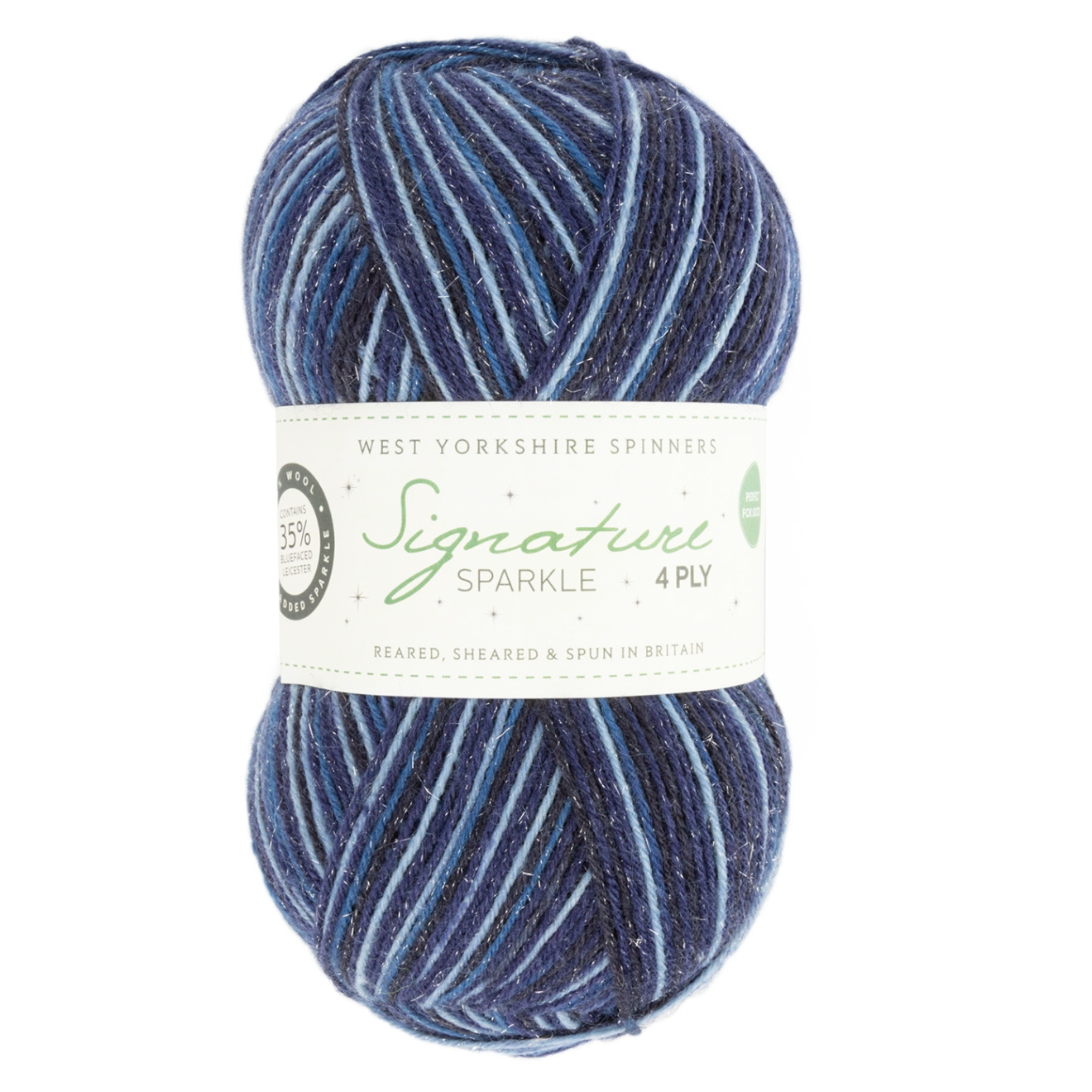WYS Signature 4 ply sock yarn Signature Sparkle : 906 Silent Night