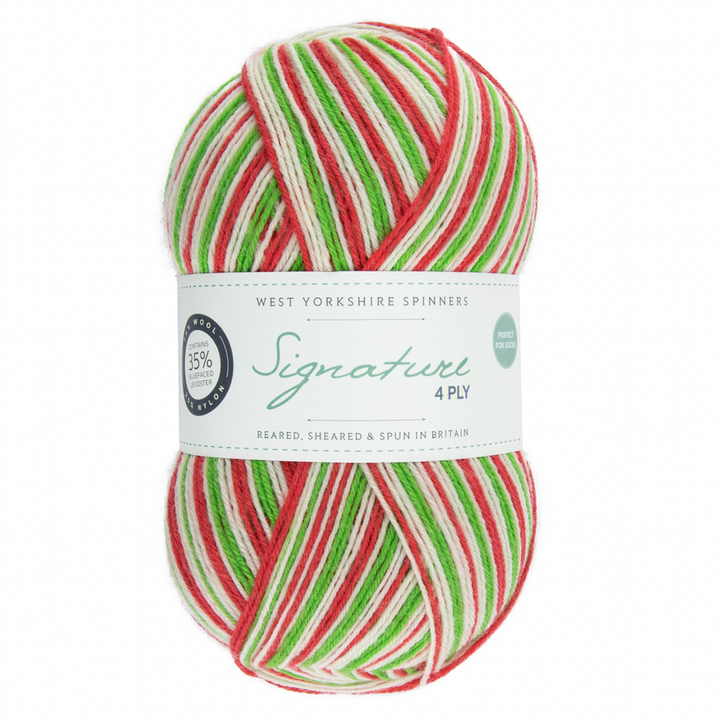 WYS Signature 4 ply sock yarn Candy Cane 989