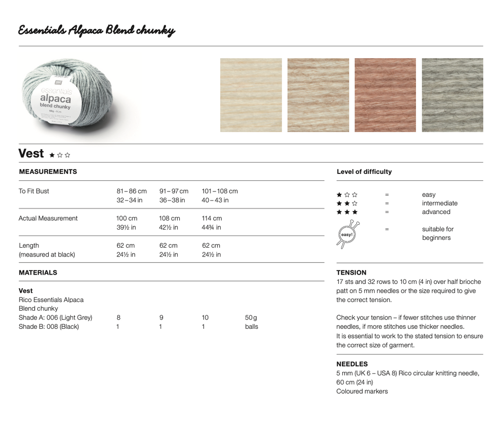Rico Alpaca Blend Chunky Knitting Pattern 502 tank (D)