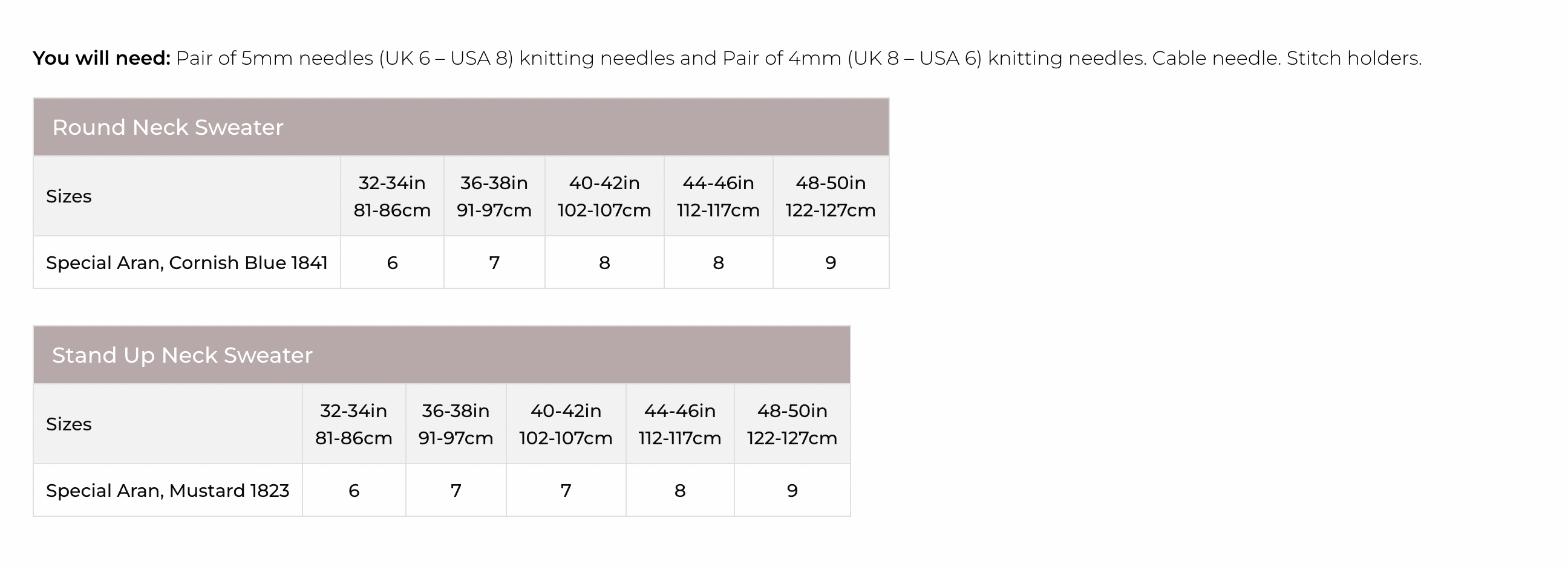 Stylecraft Aran Special Aran Pattern 9768 : 2 x cable jumper patterns