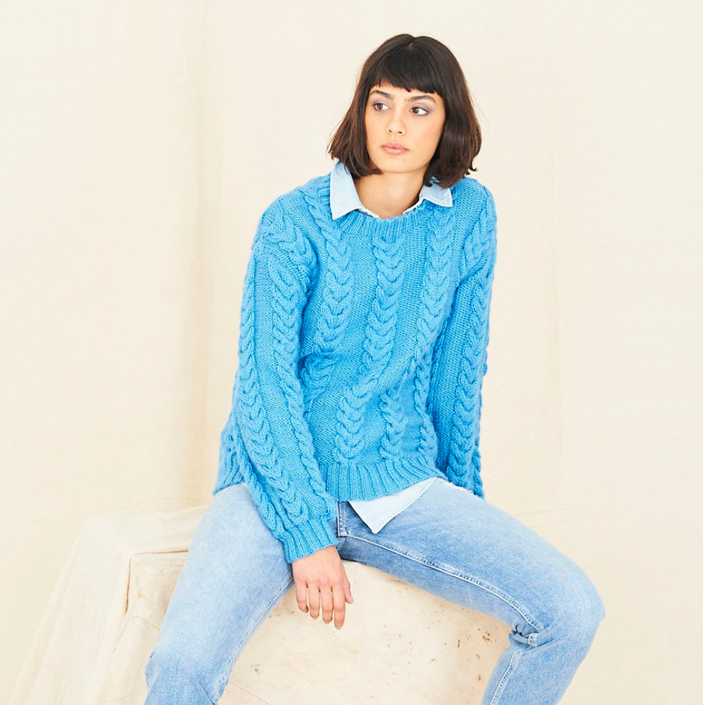 Stylecraft Aran Special Aran Pattern 9768 : 2 x cable jumper patterns