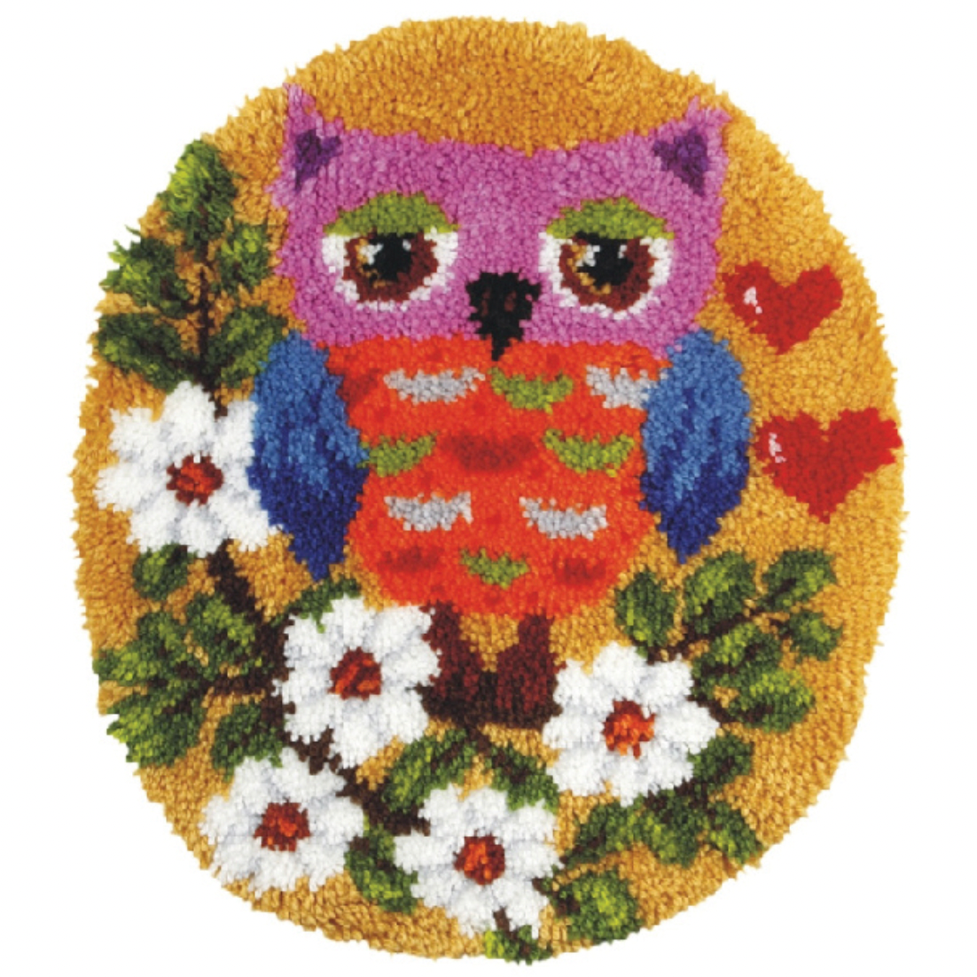 Latch Hook Kit: Rug: Shaped: Owl
