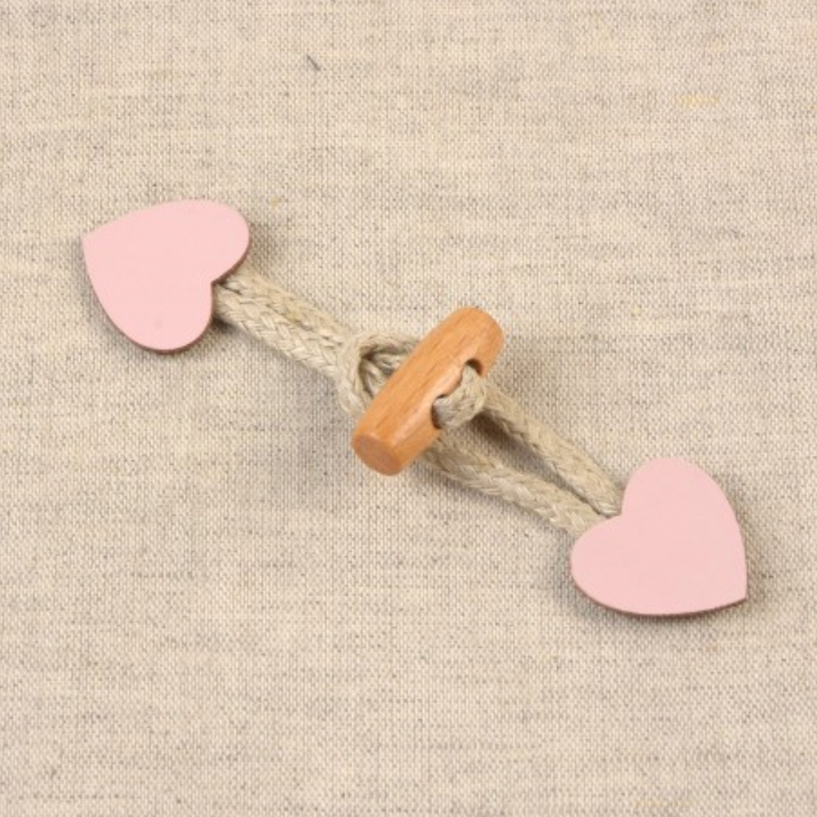 Leather Look Frog Toggle Closure : Pink
