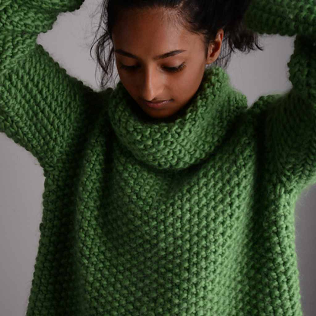 Plump Super Chunky Knitting Pattern - Mossy Jumper