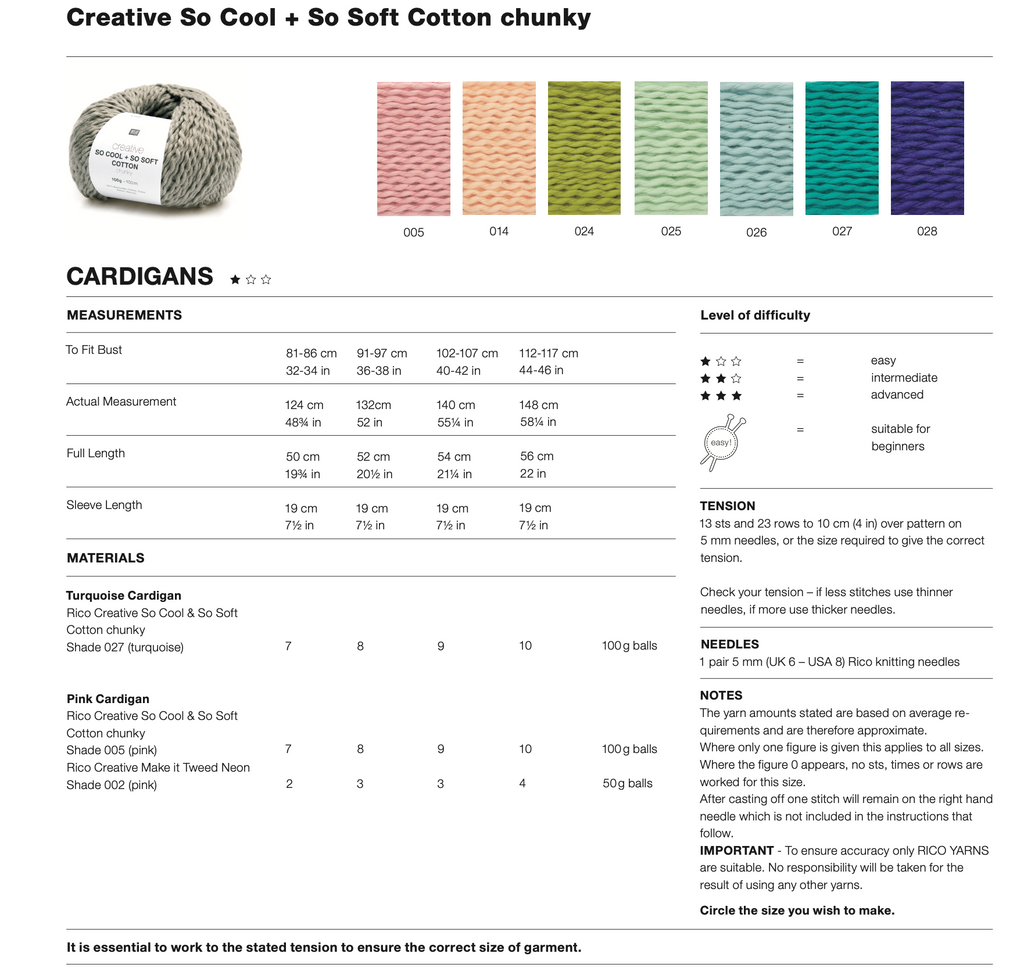 So Cool & So Soft Cotton Single Pattern 1286 : Cardigans