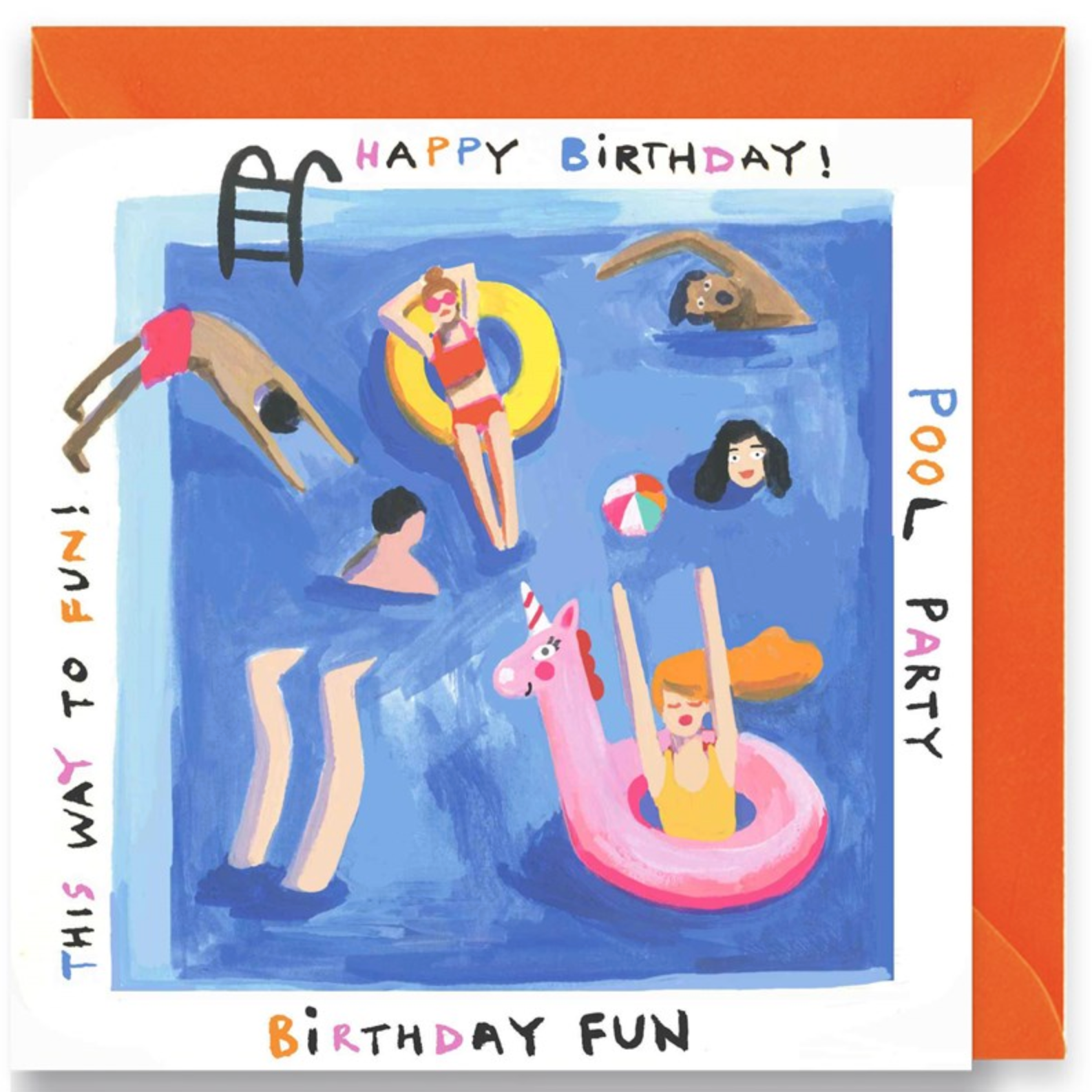 Pool Party Birthday Card