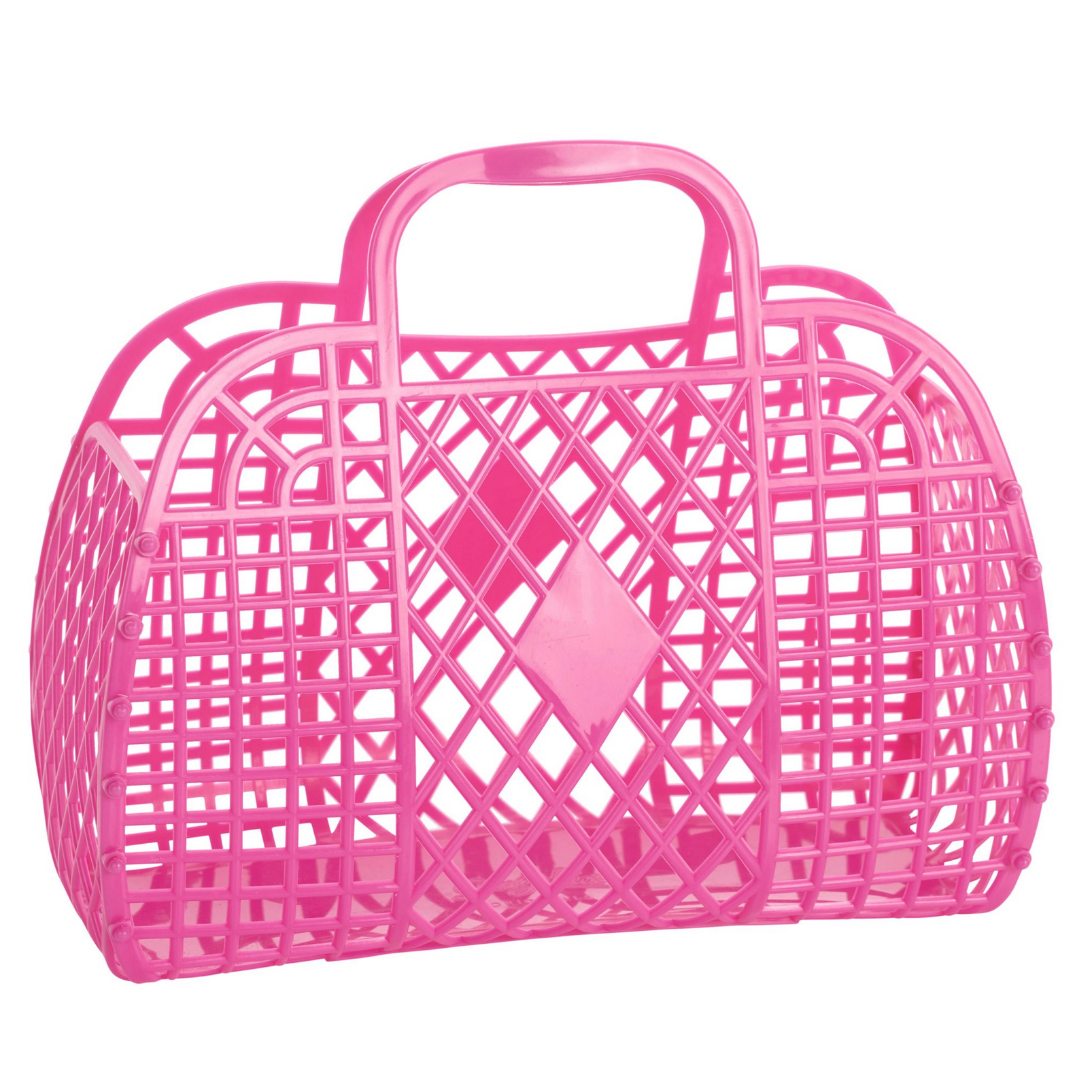 Retro Basket   Large Bright Pink