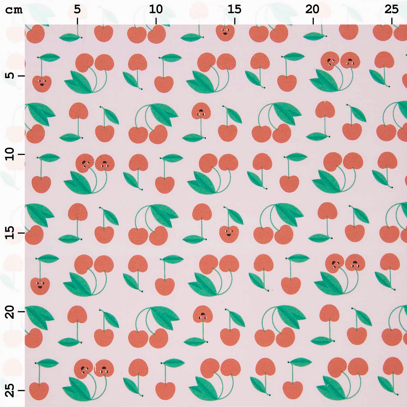 Jersey Fabric Cherries : 80 x 100cm