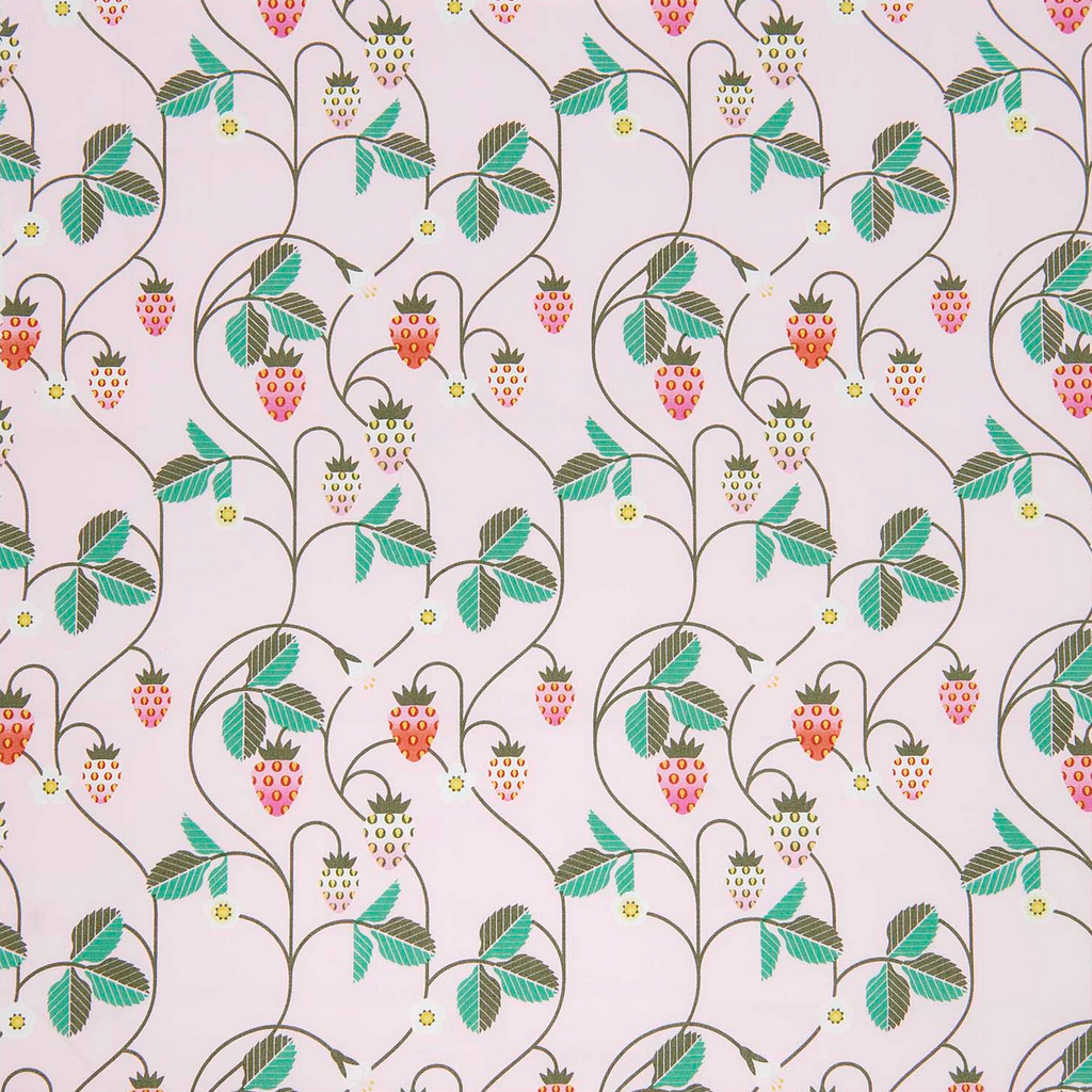 Cotton Poplin Pink Strawberries Half Metre : 50x140cm