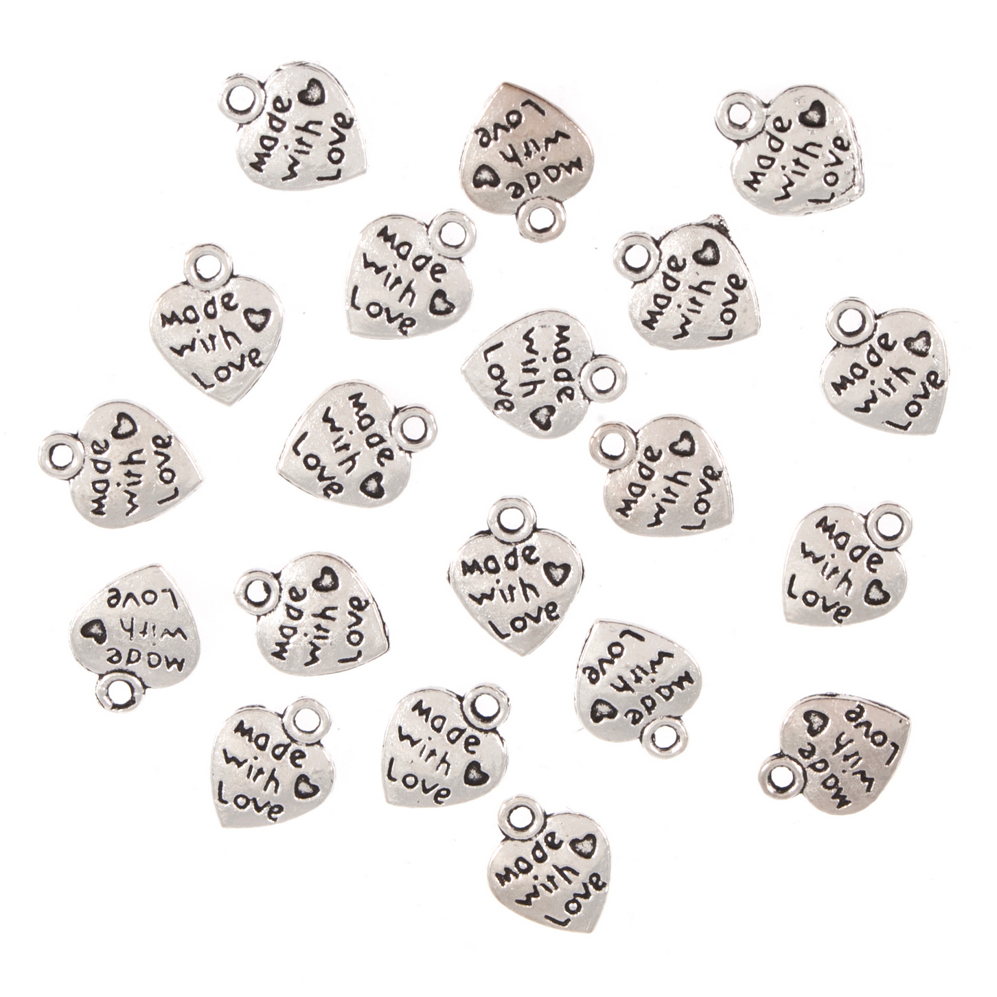 Made with Love Heart Tags : Pack of 15