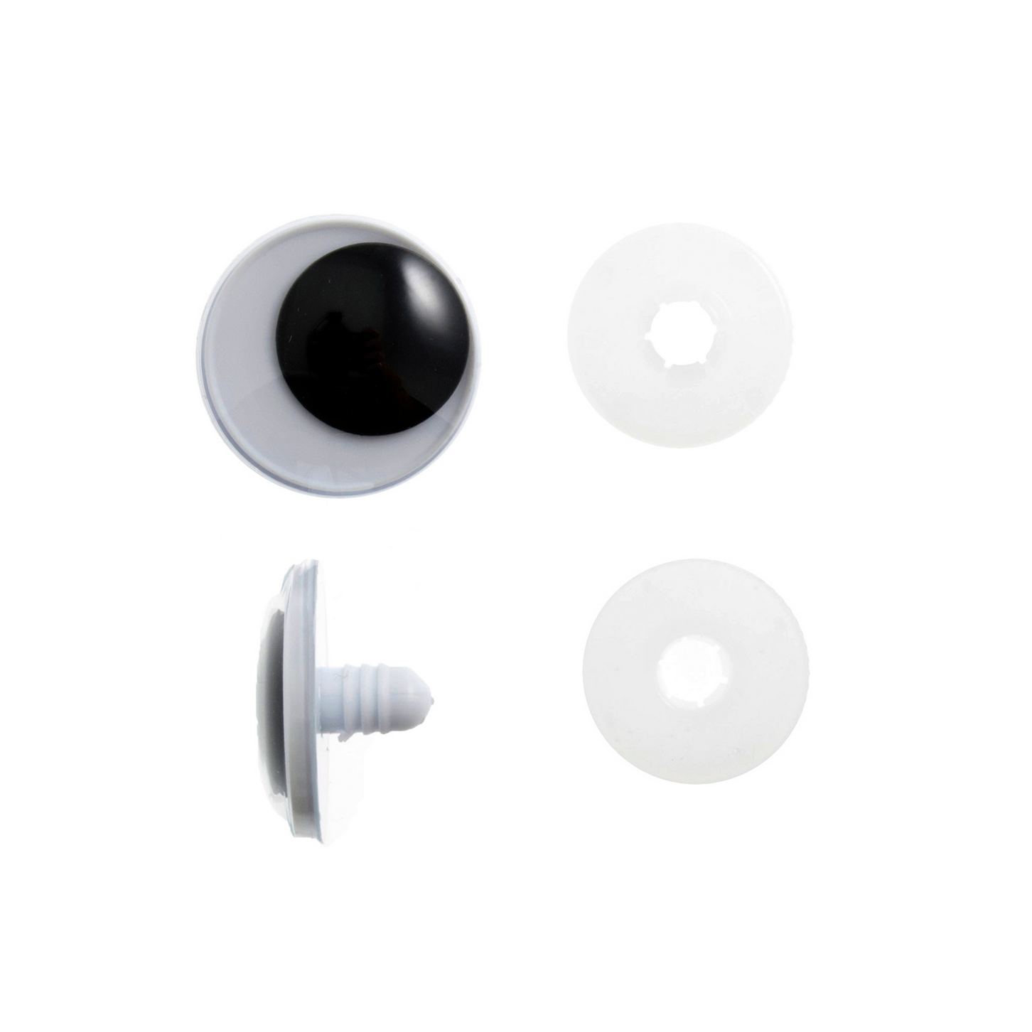 Toy Eyes : Safety Googly : 12mm : Black : Pack of 6
