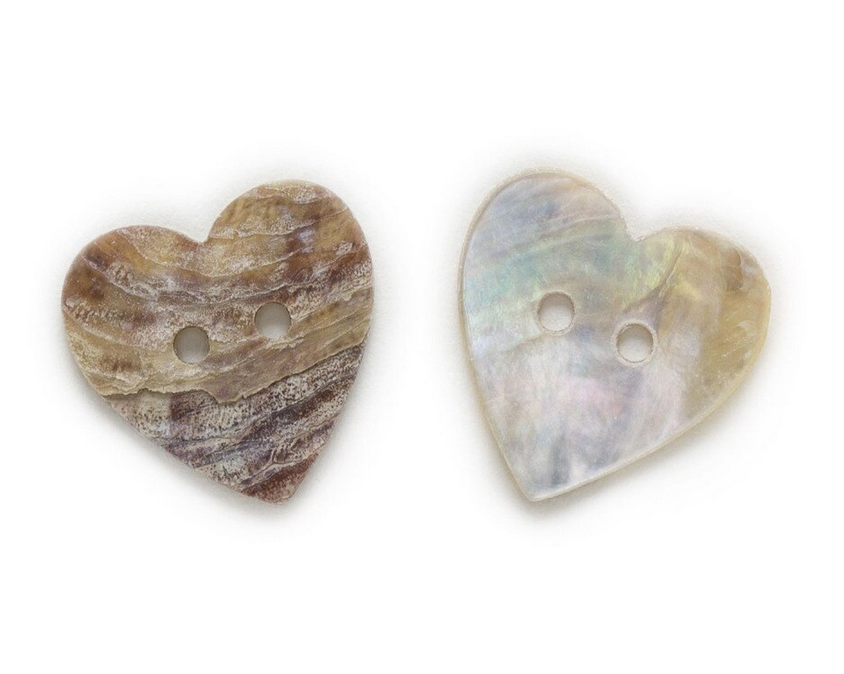 Mother of Pearl Heart Buttons 15mm EACH